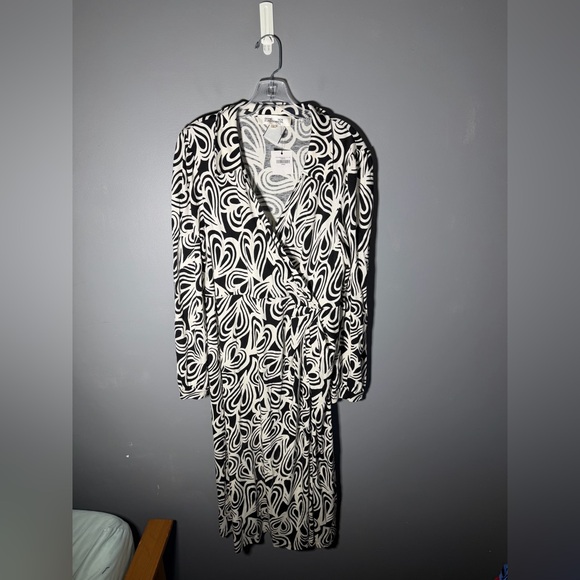 Diane Von Furstenberg Bogna Wrap-Effect Printed Jersey Dress Size XL - Picture 2 of 5